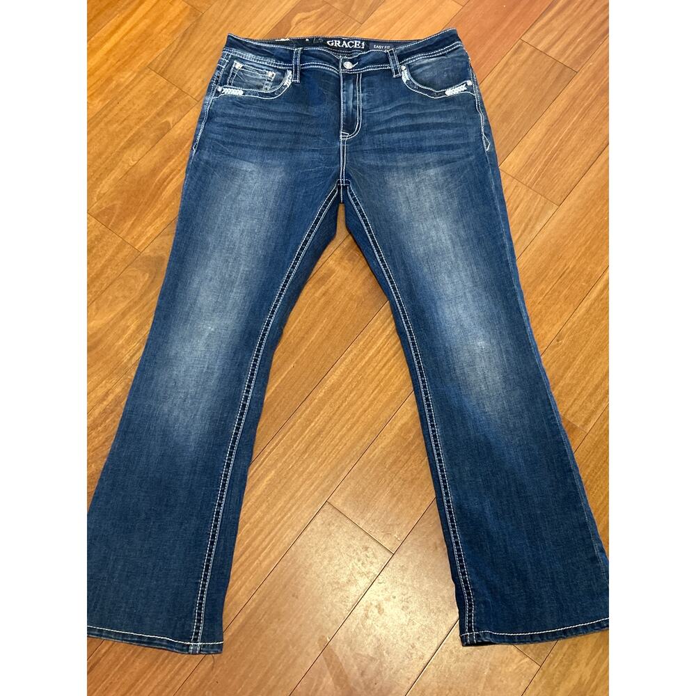 Grace in L.A. Bootcut Aztec Cross Jeans - Picture 2 of 12